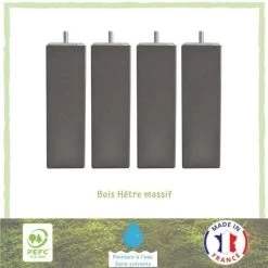 Jeu De Pieds Carrés L 6 Cm X L 6 Cm H 17 Cm - Taupe - Lot De 4