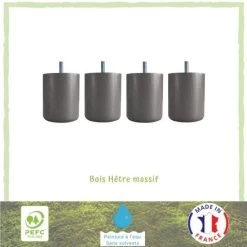Jeu De Pieds Cylindriques Ø 7 Cm H 8,5 Cm Taupe - Lot De 4