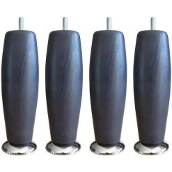 Jeu De Pieds Elegance Ronds Ø 6 H 19 Cm Gris Anthracite - Lot De 4