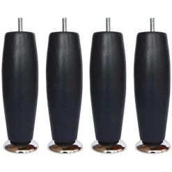 Jeu De Pieds Elegance Ronds Ø 6 H 19 Cm Noir - Lot De 4