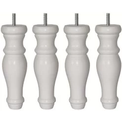 Jeu De Pieds Galaxie Ronds Ø 6 H 19 Cm Blanc - Lot De 4