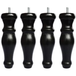 Jeu De Pieds Galaxie Ronds Ø 6 H 19 Cm Noir - Lot De 4