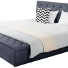Lit 160x200 Cm Avec Coffre De Rangement Tissu Lin Gris Foncé Boxine -Magasin De Meubles De Chambre À Coucher lit 160x200 cm avec coffre de rangement tissu lin gris fonce boxine 3557630033924 570428