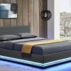 Lit à Led Avec Coffre De Rangement Similicuir Gris Dina 140x190 Cm -Magasin De Meubles De Chambre À Coucher lit a led avec coffre de rangement similicuir gris dina 140x190 cm 3666722588652 568841