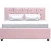 Lit Adulte 140 X 190 Cm + Coffre De Rangement - Tissu Rose Pastel - Sommier Inclus - EMILY 2 Lit Adulte 140 X 190 Cm + Coffre De Rangement - Tissu Rose Pastel - Sommier Inclus - EMILY -Magasin De Meubles De Chambre À Coucher lit adulte 140 x 190 cm coffre de rangement tissu rose pastel sommier inclus emily 3612400217727 695113