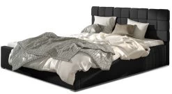 Lit Avec Coffre De Rangement 180x200 Cm Capitonné Simili Cuir Noir Kandy