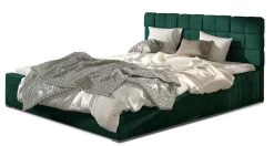 Lit Avec Coffre De Rangement 200x200 Cm Capitonné Velours Vert Kandy