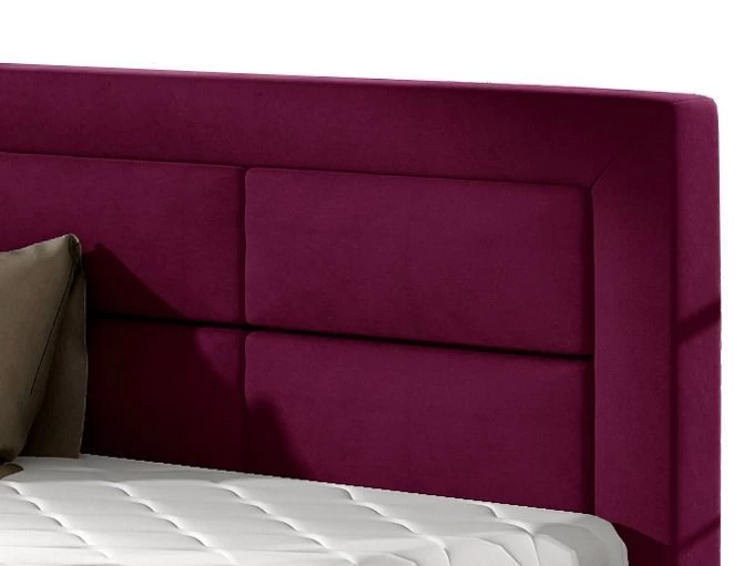 Lit Avec Coffre Et Tête De Lit Capitonnée Velours Prune Rizaro 5 Lit Avec Coffre Et Tête De Lit Capitonnée Velours Prune Rizaro – Image 3