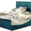 Lit Avec Coffre Velours Bleu Canard Tête De Lit Capitonnée Lenzo -Magasin De Meubles De Chambre À Coucher lit avec coffre velours bleu canard tete de lit capitonnee lenzo 3666722599009 1396105