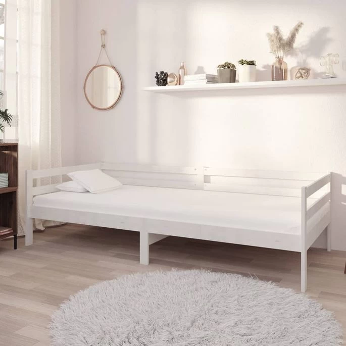 Lit Avec Matelas 90x200 Cm Blanc Bois De Pin Massif 2 3 Lit Avec Matelas 90x200 Cm Blanc Bois De Pin Massif 2