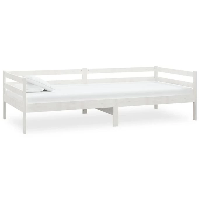 Lit Avec Matelas 90x200 Cm Blanc Bois De Pin Massif 2 6 Lit Avec Matelas 90x200 Cm Blanc Bois De Pin Massif 2 – Image 4