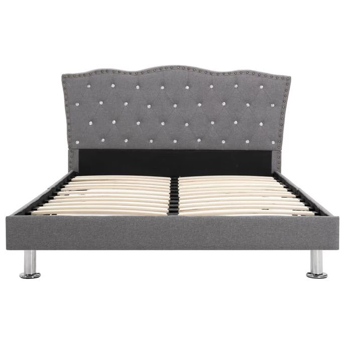 Lit Avec Matelas à Mémoire De Forme Gris Clair Tissu 120x200 Cm 8 Lit Avec Matelas à Mémoire De Forme Gris Clair Tissu 120x200 Cm – Image 6