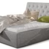 Lit Capitonné Avec Coffre De Rangement Tissu Gris Clair Venizia -Magasin De Meubles De Chambre À Coucher lit capitonne avec coffre de rangement tissu gris clair venizia 3666722599566 1394679