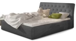 Lit Capitonné Avec Coffre De Rangement Velours Gris Foncé Venizia