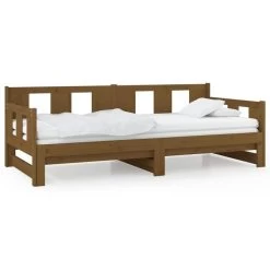 Lit Coulissant Marron Miel Bois De Pin Solide 2x(90x200) Cm -Magasin De Meubles De Chambre À Coucher lit coulissant marron miel bois de pin solide 2x 90x200 cm 3666722745185 1410616