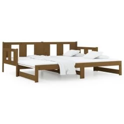 Lit Coulissant Marron Miel Bois De Pin Solide 2x(90x200) Cm -Magasin De Meubles De Chambre À Coucher lit coulissant marron miel bois de pin solide 2x 90x200 cm 3666722745185 1410619