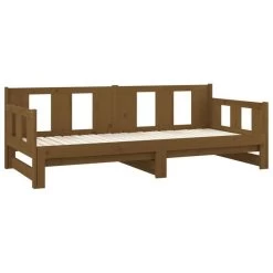 Lit Coulissant Marron Miel Bois De Pin Solide 2x(90x200) Cm -Magasin De Meubles De Chambre À Coucher lit coulissant marron miel bois de pin solide 2x 90x200 cm 3666722745185 1410620