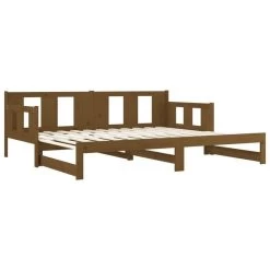 Lit Coulissant Marron Miel Bois De Pin Solide 2x(90x200) Cm -Magasin De Meubles De Chambre À Coucher lit coulissant marron miel bois de pin solide 2x 90x200 cm 3666722745185 1410623