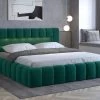 Lit Design 160x200 Cm Avec Coffre De Rangement Tapissé Velours Vert Luto