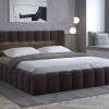 Lit Design 180x200 Cm Avec Coffre De Rangement Tapissé Velours Marron Luto -Magasin De Meubles De Chambre À Coucher lit design 180x200 cm avec coffre de rangement tapisse velours marron luto 3666722015349 1342466