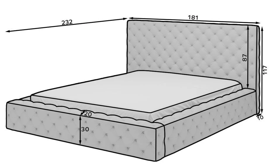 Lit Design Avec Tête De Lit Et Coffre De Rangement Capitonné Velours Noir Prince 11 Lit Design Avec Tête De Lit Et Coffre De Rangement Capitonné Velours Noir Prince – Image 9