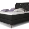 Lit Design Continental Avec Tête De Lit Capitonnée Strass Tissu Noir Banky -Magasin De Meubles De Chambre À Coucher lit design continental avec tete de lit capitonnee strass tissu noir banky 3666722601450 1397568
