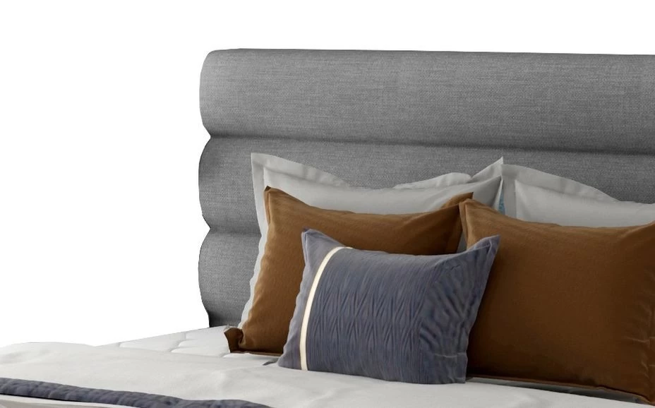 Lit Design Tissu Gris Avec Coffre De Rangement Klarina 5 Lit Design Tissu Gris Avec Coffre De Rangement Klarina – Image 3