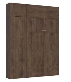 Lit Escamotable 140x190 Cm Avec 1 Colonne De Rangement Bois Noyer Kanto -Magasin De Meubles De Chambre À Coucher lit escamotable 140x190 cm avec 1 colonne de rangement bois noyer kanto 8050598026984 1317900