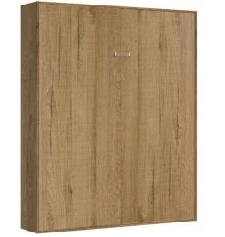 Lit Escamotable 160x190 Cm Avec 1 Colonne De Rangement Bois Clair Kanto -Magasin De Meubles De Chambre À Coucher lit escamotable 160x190 cm avec 1 colonne de rangement bois clair kanto 8050598039847 1318586