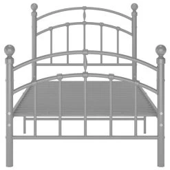 Lit Gris Métal 90x200 Cm Tête De Lit Arrondie Ronda -Magasin De Meubles De Chambre À Coucher lit gris metal 90x200 cm tete de lit arrondie ronda 3666722338097 966292