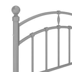 Lit Gris Métal 90x200 Cm Tête De Lit Arrondie Ronda -Magasin De Meubles De Chambre À Coucher lit gris metal 90x200 cm tete de lit arrondie ronda 3666722338097 966295