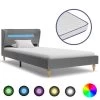 Lit LED Et Matelas à Mémoire De Forme Gris Clair Tissu 90x200cm -Magasin De Meubles De Chambre À Coucher lit led et matelas a memoire de forme gris clair tissu 90x200cm 8719883711911 742916