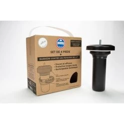 Lot De 4 Barrieres Anti Punaise De Lit + Pieds Cylindre Noir -Magasin De Meubles De Chambre À Coucher lot de 4 barrieres anti punaise de lit pieds cylindre noir 3701202404913 753245