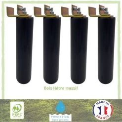 Lot De 4 Pieds De Lit Cylindriques Couleur Gris-anthracite - Kit Universel Pour Sommier Métallique - Ø 5,4 Cm - H 23 Cm