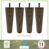 Lot De 4 Pieds De Lit Fuseau Frene Naturel Veiné - Ø 5 Cm - H 14,5 Cm
