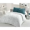 LOVELY HOME Parure De Couette Coton CRISSCROSS - Bleu Canard - 240x260 Cm -Magasin De Meubles De Chambre À Coucher lovely home parure de couette coton crisscross bleu canard 240x260 cm 5037632621872 459277