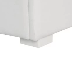 MILES Lit Coffre Adulte Contemporain 140 X 190 Cm Tete De Lit Capitonnée - Simili Blanc - Sommier Blanc -Magasin De Meubles De Chambre À Coucher miles lit coffre adulte contemporain 140 x 190 cm tete de lit capitonnee simili blanc sommier blanc 3612400217772 759759