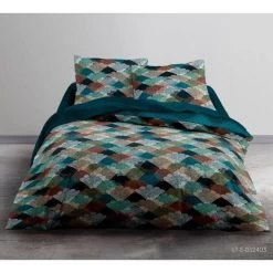 TODAY Parure De Lit 2 Personnes 220X240 Coton Imprime Bleu Graphique SUNSHINE 2 -Magasin De Meubles De Chambre À Coucher parure de lit 2 personnes 220x240 coton imprime bleu graphique sunshine 3574641044480 427160