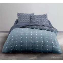 TODAY Parure De Lit 2 Personnes 240X260 Coton Imprime Bleu Graphique SUNSHINE -Magasin De Meubles De Chambre À Coucher parure de lit 2 personnes 240x260 coton imprime bleu graphique sunshine 3574641033736 426962