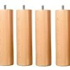 Pieds De Lit Cylindrique Bois Naturel H 15 Cm Bellecour - Lot De 4