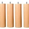 Pieds De Lit Cylindrique Bois Naturel H 20 Cm Bellecour - Lot De 4