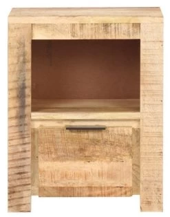 Table De Chevet 1 Niche 1 Tiroir Manguier Massif Clair Aweti -Magasin De Meubles De Chambre À Coucher table de chevet 1 niche 1 tiroir manguier massif clair 8720286018705 530093