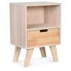 Table De Chevet 1 Tiroir Paulownia Massif Clair Kitub -Magasin De Meubles De Chambre À Coucher table de chevet 1 tiroir paulownia massif clair boutique 3457010009948 414634