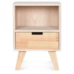 Table De Chevet 1 Tiroir Paulownia Massif Clair Kitub -Magasin De Meubles De Chambre À Coucher table de chevet 1 tiroir paulownia massif clair boutique 3457010009948 414635