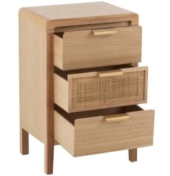 Table De Chevet 3 Tiroirs Rotin Massif Clair Arturo L 40 Cm -Magasin De Meubles De Chambre À Coucher table de chevet 3 tiroirs rotin massif clair arturo l 40 cm 5400924203245 1319783
