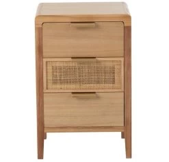 Table De Chevet 3 Tiroirs Rotin Massif Clair Arturo L 40 Cm -Magasin De Meubles De Chambre À Coucher table de chevet 3 tiroirs rotin massif clair arturo l 40 cm 5400924203245 687869