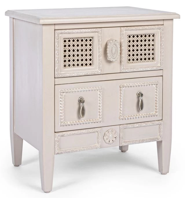 Table De Chevet En Bois De Sapin Blanc 2 Tiroirs Era - Lot De 2 3 Table De Chevet En Bois De Sapin Blanc 2 Tiroirs Era - Lot De 2