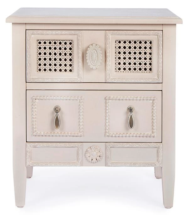 Table De Chevet En Bois De Sapin Blanc 2 Tiroirs Era - Lot De 2 4 Table De Chevet En Bois De Sapin Blanc 2 Tiroirs Era - Lot De 2 – Image 2