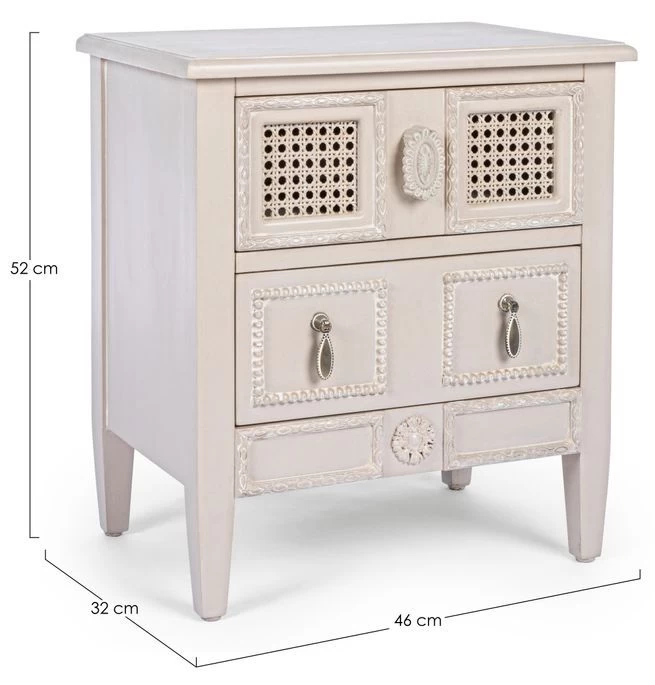 Table De Chevet En Bois De Sapin Blanc 2 Tiroirs Era - Lot De 2 5 Table De Chevet En Bois De Sapin Blanc 2 Tiroirs Era - Lot De 2 – Image 3