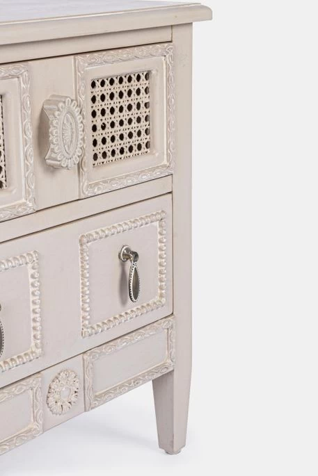 Table De Chevet En Bois De Sapin Blanc 2 Tiroirs Era - Lot De 2 7 Table De Chevet En Bois De Sapin Blanc 2 Tiroirs Era - Lot De 2 – Image 5